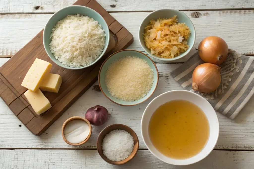 Ingredients for French onion soup rice